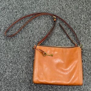 Brown Fossil crossbody leather purse